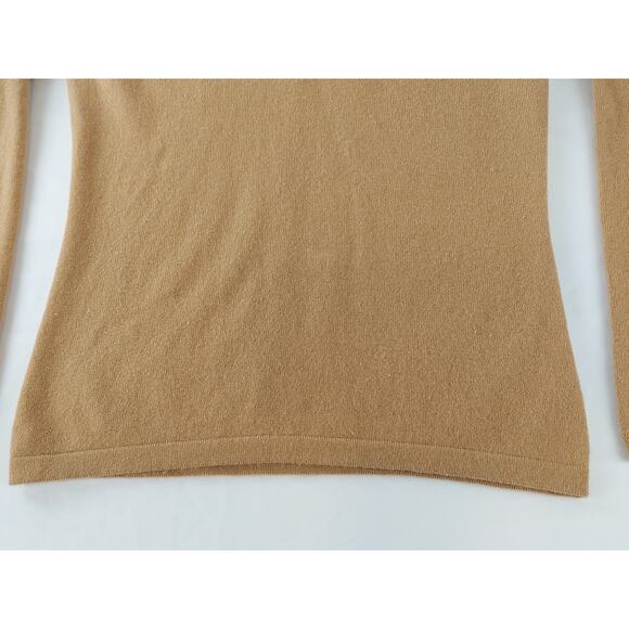 Pure Collection 100% Cashmere V Neck Sweater Tan Camel UK 10 US 4/6 Small - Picture 3 of 11
